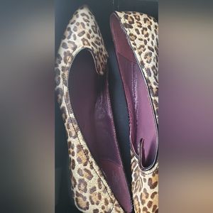 Cheetah print pony fur flats